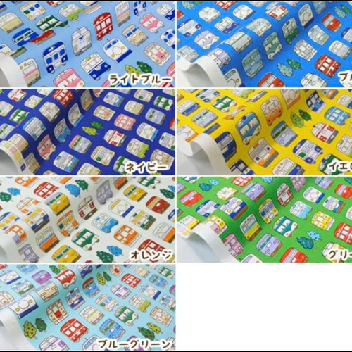 通園通学グッズ☆電車柄☆サイズオーダーOK☆キルティング生地