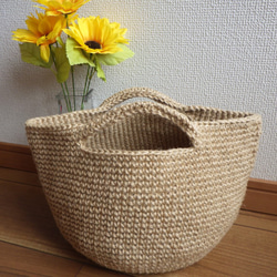 手編み麻紐カゴバスケット かごバッグ banamaru 通販 9801016｜Creema