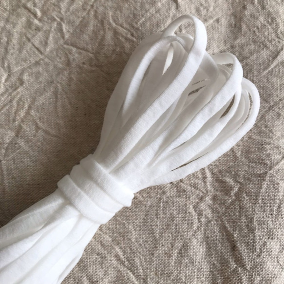 平ゴム【 ホワイト １０M 】マスクゴム 巾5㎜ 送料無料 高品質 白 6枚目の画像