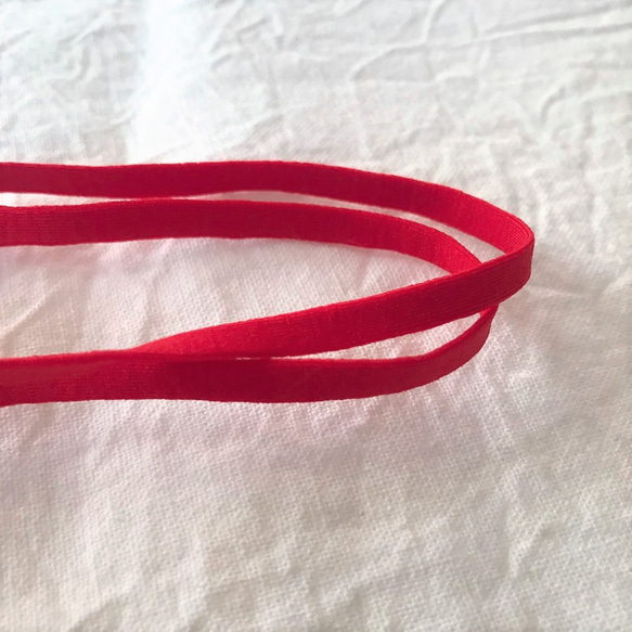 平ゴム【レッド １０M 】マスクゴム 巾5㎜ 送料無料 高品質 カラー 赤 4枚目の画像