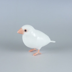 中空ガラスの動物置物 オブジェ 白文鳥（1） ガラス細工 その他置物