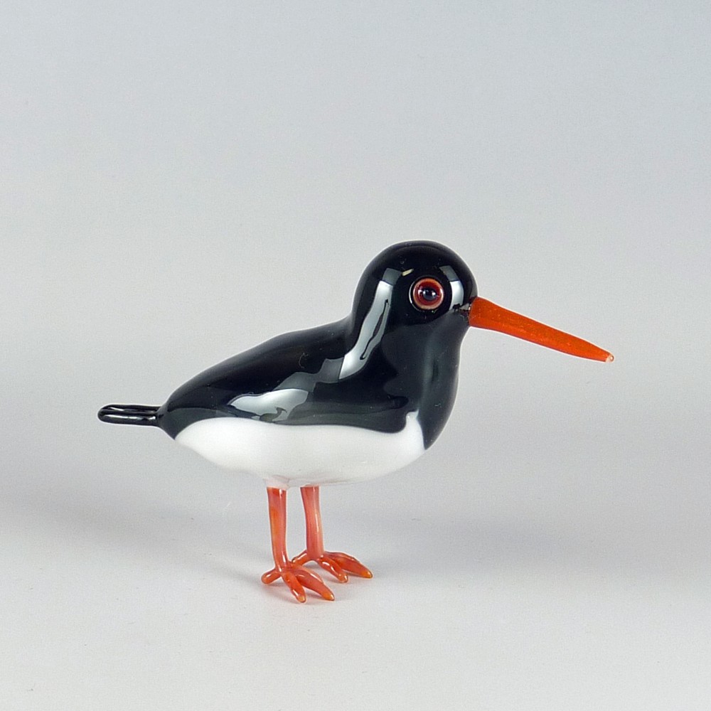 ミヤコドリ　中空ガラスの動物置物　ガラス細工　オブジェ