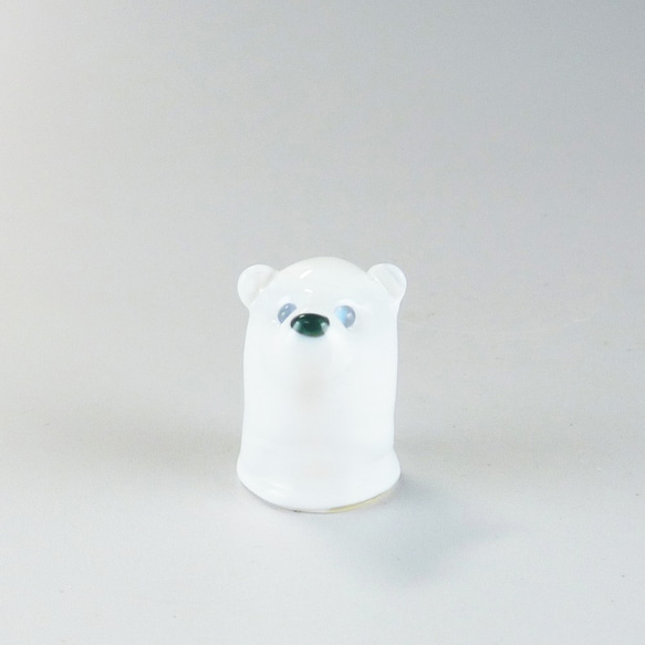 ガラスの動物指人形 シロクマ 置物 オブジェ ガラス細工 その他置物