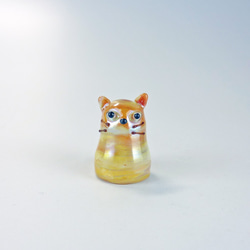 ガラスの動物指人形　ネコ　　置物　オブジェ　ガラス細工 1枚目の画像