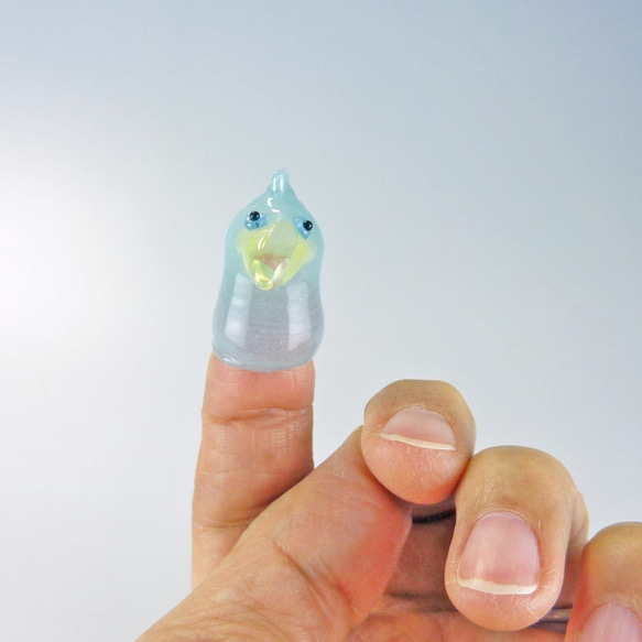 ガラスの動物指人形　ハシビロコウ　　置物　オブジェ　ガラス細工 6枚目の画像