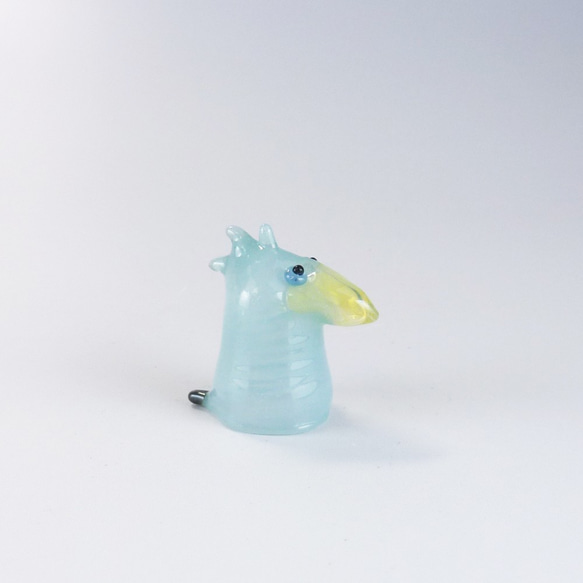 ガラスの動物指人形　ハシビロコウ　　置物　オブジェ　ガラス細工 2枚目の画像