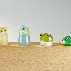 ガラスの動物指人形　ハシビロコウ　　置物　オブジェ　ガラス細工 5枚目の画像
