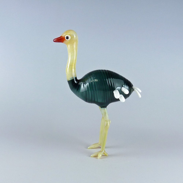 ダチョウ 中空ガラスの動物置物 ガラス細工 オブジェ その他置物