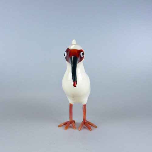 中空ガラスの動物置物 オブジェ トキ ガラス細工 その他置物 ガラス