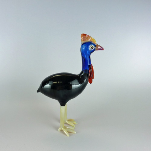 ヒクイドリ 中空ガラスの動物置物 ガラス細工 オブジェ その他置物