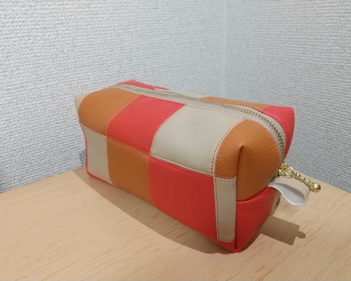 希少 美品 COACH アクセサリーポーチ レザー パッチワーク 総柄 ハラコ