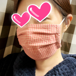 手縫いプリーツ布マスク【大人用】四重ガーゼ 5枚目の画像