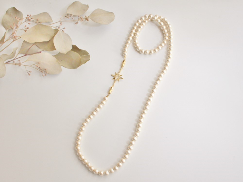 3wayコットンパールロングネックレス 5,236円