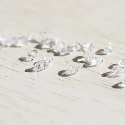 14kgfハーキマーダイヤモンドフープチェーンピアス 5枚目の画像