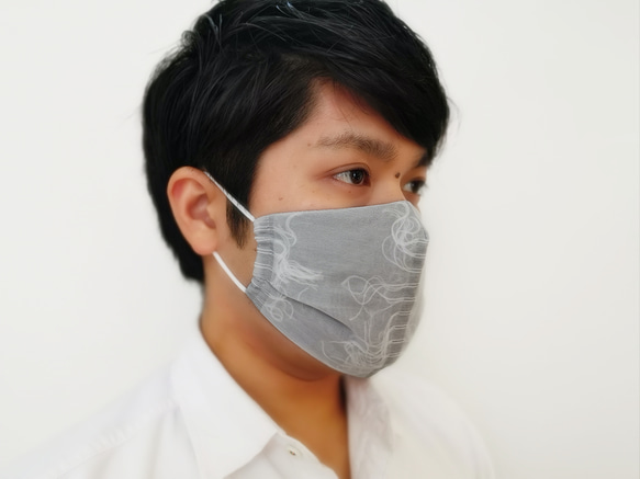 【夏マスク】立体布マスク (フレア)（グレー） 7枚目の画像