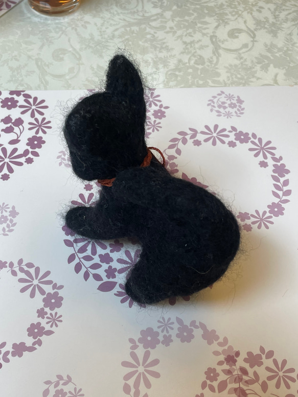 羊毛フェルト作品　黒猫 9枚目の画像
