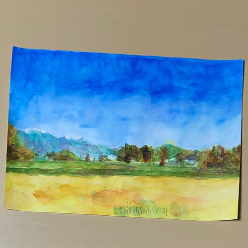 B5水彩画 青空 絵画 S.HRD 通販 9340916｜Creema(クリーマ)