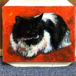 F0号油絵　猫 1枚目の画像