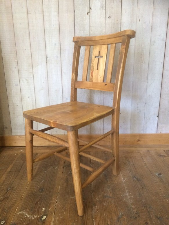 アンティーク風クロスチャーチチェア 椅子（チェアー
