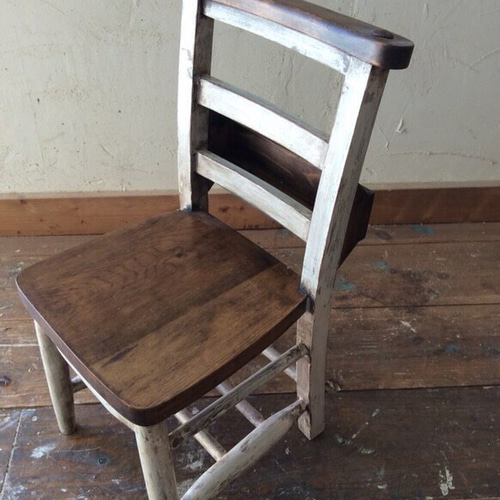 アンティーク風チャイルドチャーチチェア ブラウン✖️ホワイト 椅子