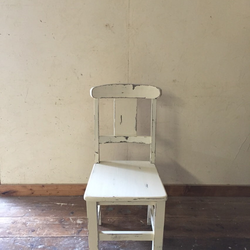 オーダー品 シャビーシック ホワイトグレーアンティーク風チェア 椅子