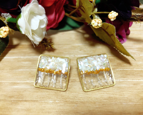 まんちさまオーダー＊白蛇玉入りブレスレット／白蛇抜け殻入りピアス まんちさまオーダー＊白蛇玉入りブレスレット／白蛇抜け殻入りピアス