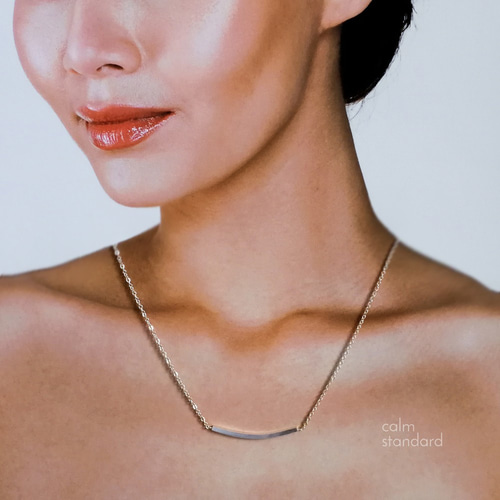 eteシルバー カーブデザイン ネックレス カーブバーネックレス / SGN-465 – BLESS