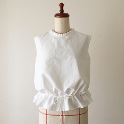 Camille-nosleeve blouse,white 1枚目の画像