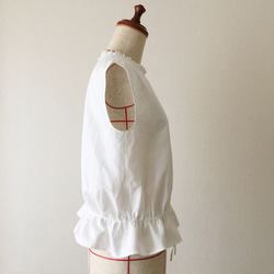 Camille-nosleeve blouse,white 2枚目の画像