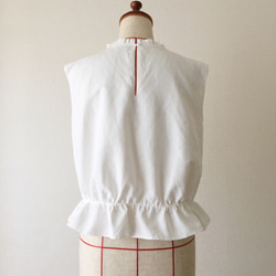 Camille-nosleeve blouse,white 3枚目の画像