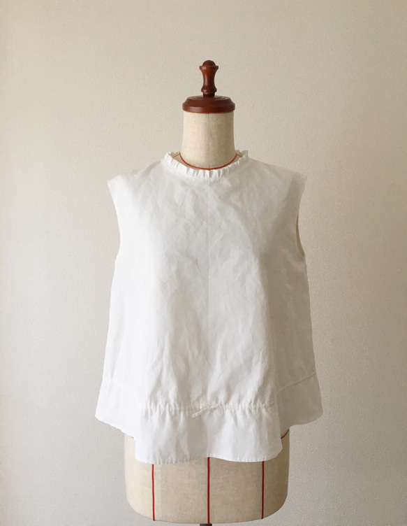 Camille-nosleeve blouse,white 4枚目の画像