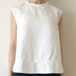 Camille-nosleeve blouse,white 7枚目の画像