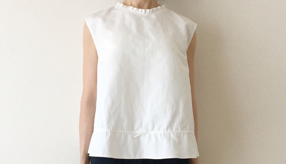 Camille-nosleeve blouse,white 7枚目の画像