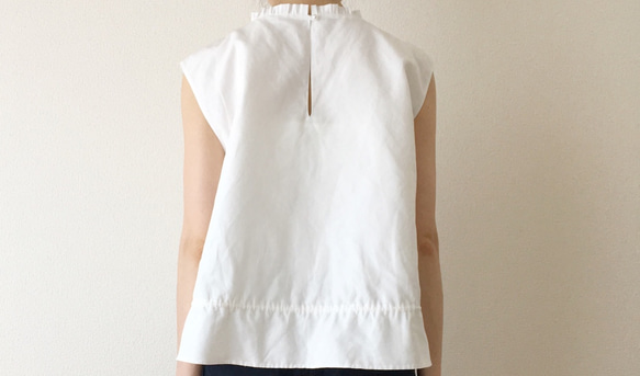 Camille-nosleeve blouse,white 8枚目の画像