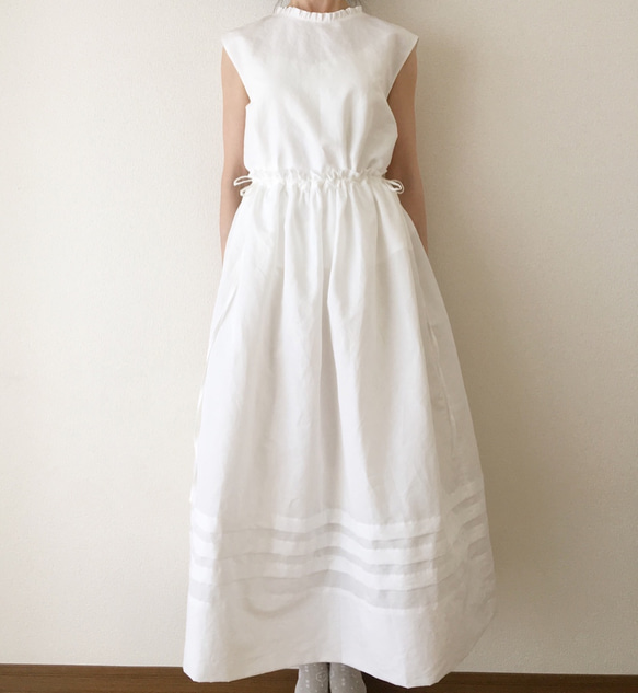 Camille-nosleeve blouse,white 10枚目の画像