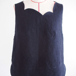 flower bud -no sleeve,square neck,navy- 3枚目の画像