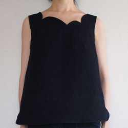 flower bud -no sleeve,square neck,navy- 8枚目の画像