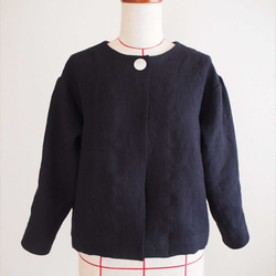 bolero jacket -navy linen- 1枚目の画像