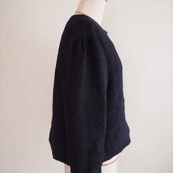 bolero jacket -navy linen- 3枚目の画像