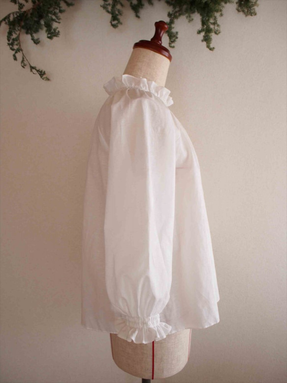 shirring blouse -white- 2枚目の画像