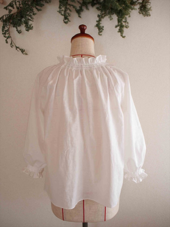 shirring blouse -white- 3枚目の画像