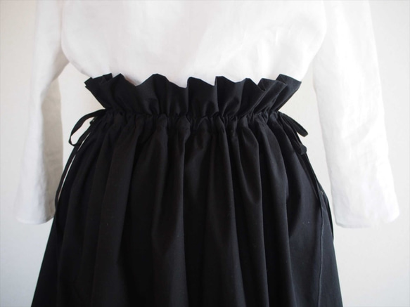 drawstring skirt,black 2枚目の画像