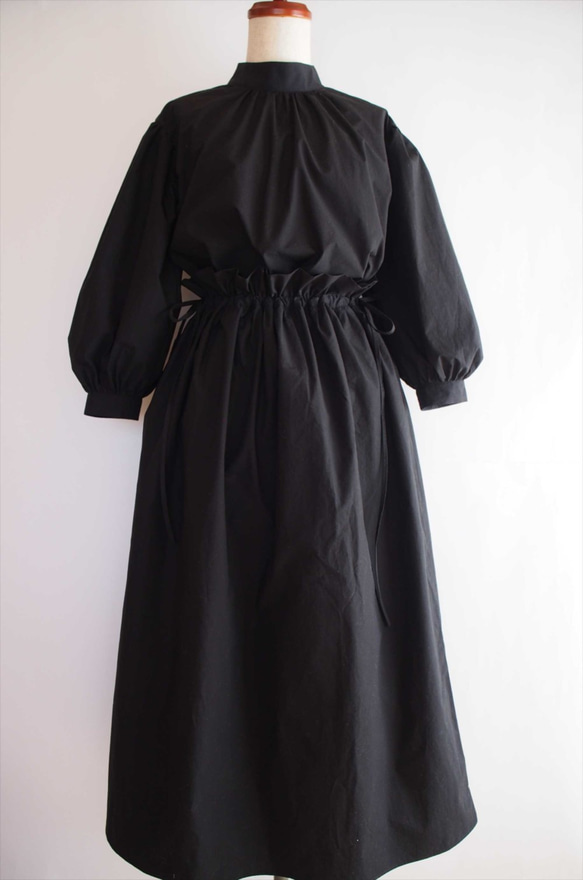 drawstring skirt,black 5枚目の画像