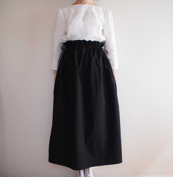 drawstring skirt,black 8枚目の画像