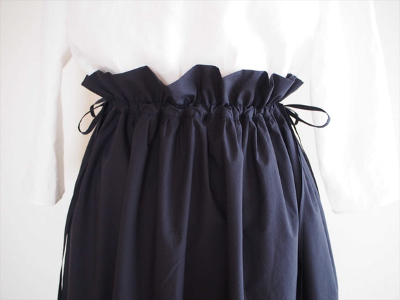 drawstring skirt,navy 3枚目の画像