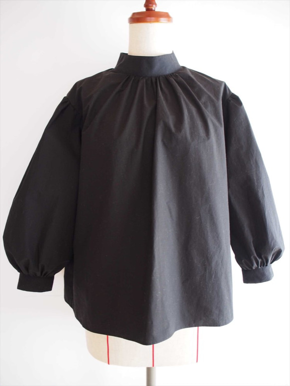 《sale》ブラック・コットンブラウス(Iris -black blouse-) 1枚目の画像