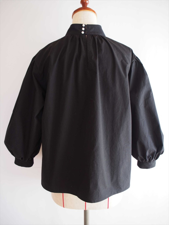 《sale》ブラック・コットンブラウス(Iris -black blouse-) 2枚目の画像