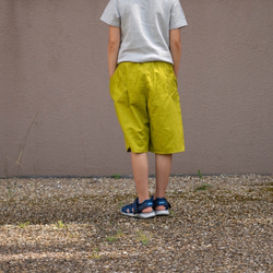 長く着れる子供服／薄紫コーデュロイのキュロットパンツ/ハーフパンツ／短パン／②サイズ（130cm〜150cm） 5枚目の画像
