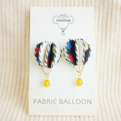 FABRIC BALLOON mini  ピアス（semi circular） 1枚目の画像