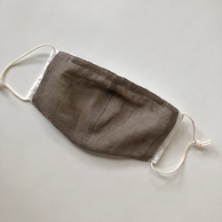フラワーレース リネン 立体マスク 大人用 ノーズフィッター フィルターポケット付き 4枚目の画像